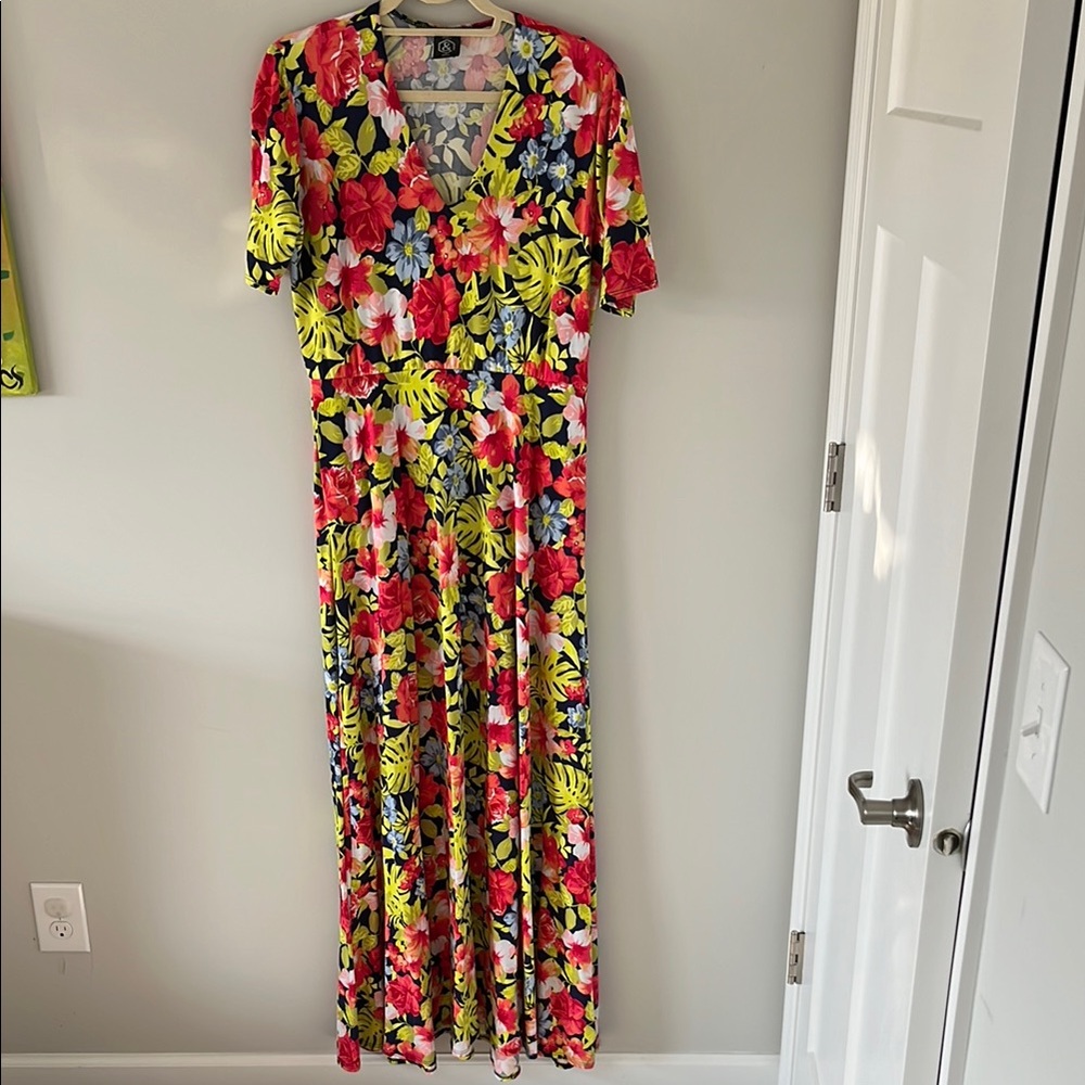 Floral Short Sleeve Maxi Dress